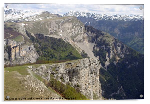 French lower alpine valley Acrylic by John Biglin