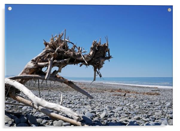 Driftwood on Hokitika beach Acrylic by Martin Smith