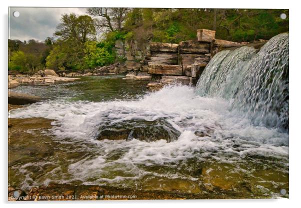 Richmond Falls Swaledale  Acrylic by Kevin Smith