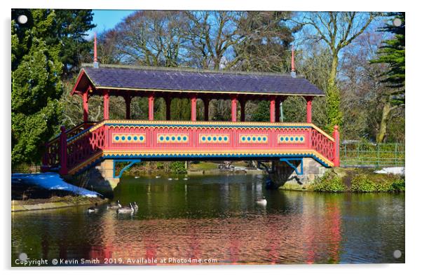 Swiss Bridge Birkenhead Park Wirral Merseyside Acrylic by Kevin Smith
