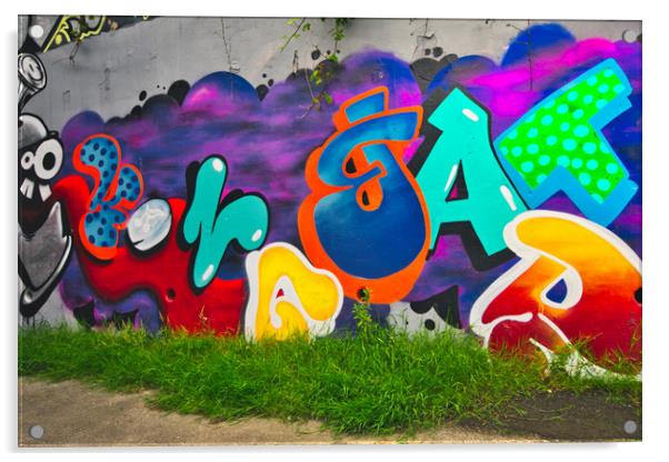 Graffiti Art underpass M1 junction 39 in Yorkshire Acrylic by Kevin Smith
