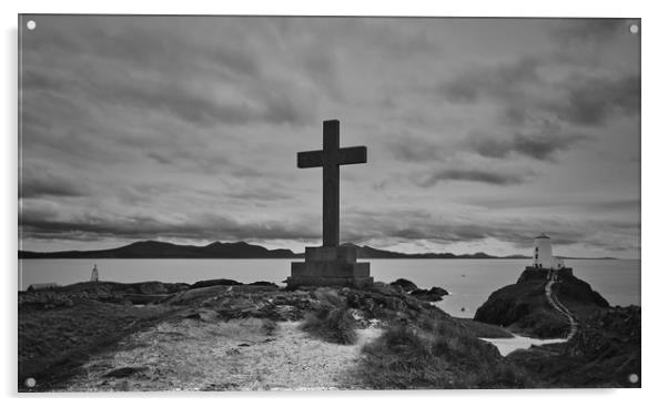 St Dwynwens Cross, Ynys Llandwyn on Anglesey Acrylic by Kevin Smith