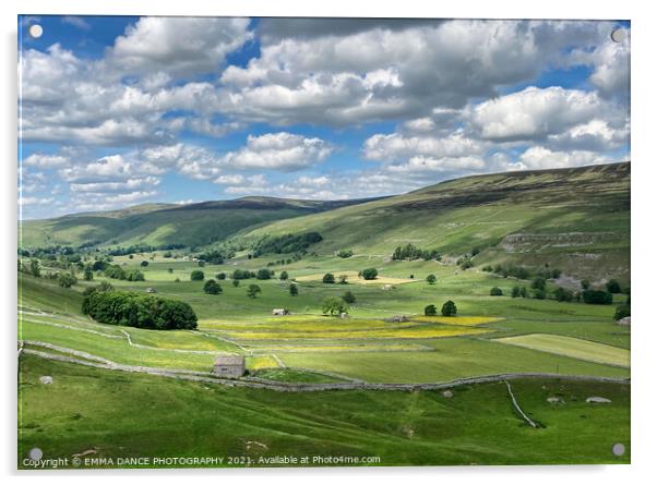 Rolling fields of the Yorkshire Dales Acrylic by EMMA DANCE PHOTOGRAPHY