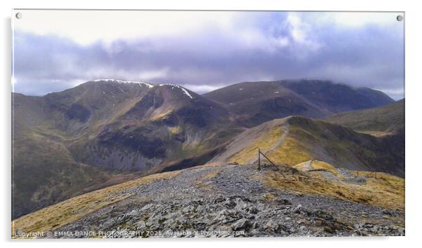 Lake District Mountains Acrylic by EMMA DANCE PHOTOGRAPHY