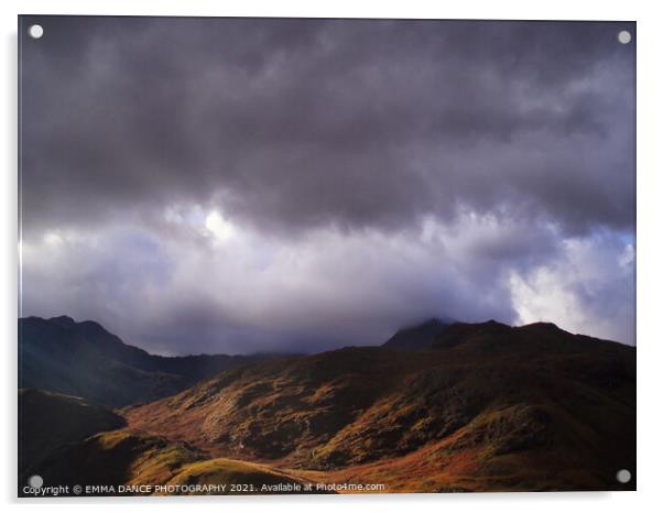 Storm clouds over Snowdonia Acrylic by EMMA DANCE PHOTOGRAPHY
