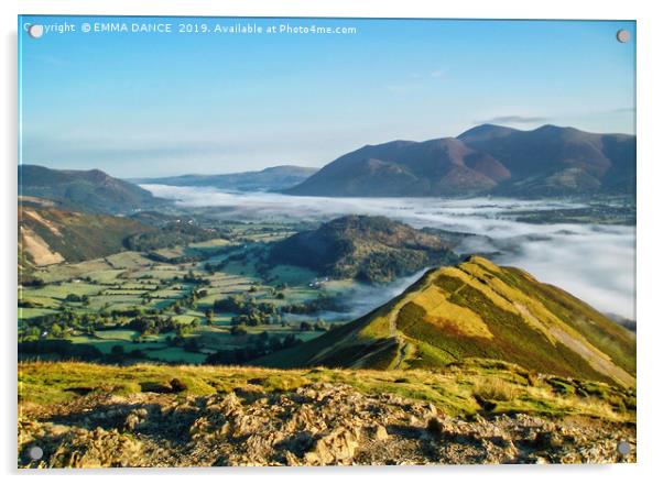 Early morning on Cat Bells, Lake District Acrylic by EMMA DANCE PHOTOGRAPHY