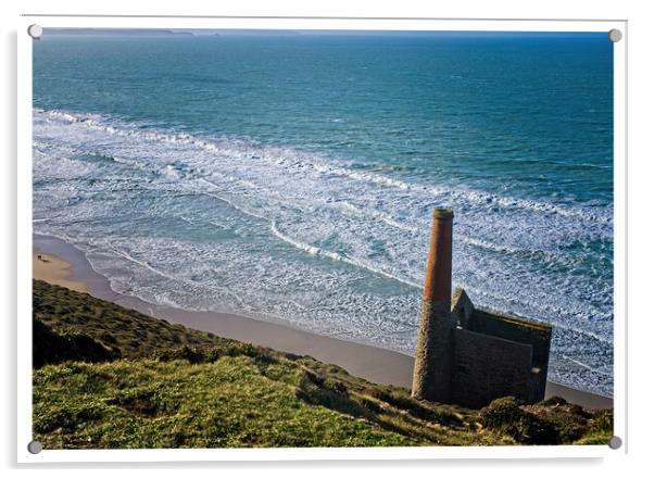 Wheal Coats mine; Townroath Engine House, Cornwall Acrylic by Paul Cooper