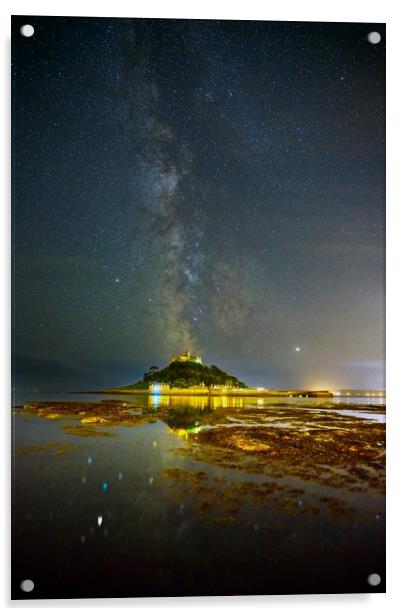 St Michael's Mount under the Milky Way Acrylic by Paul Cooper