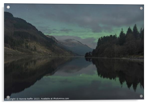 Loch Eck Aurora Acrylic by Ronnie Reffin