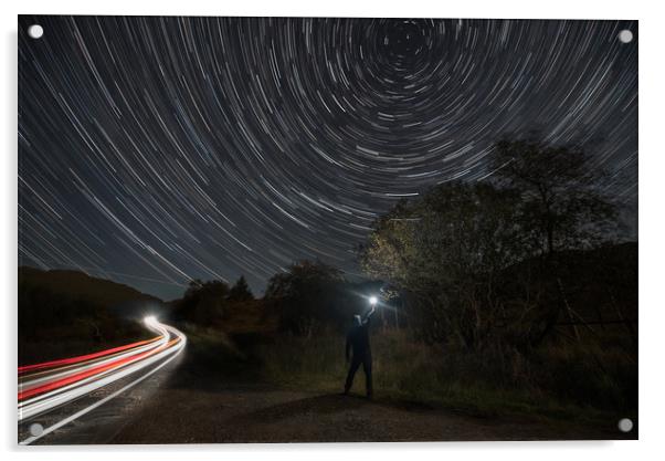 Whistlefield Hill Star Trail Acrylic by Ronnie Reffin
