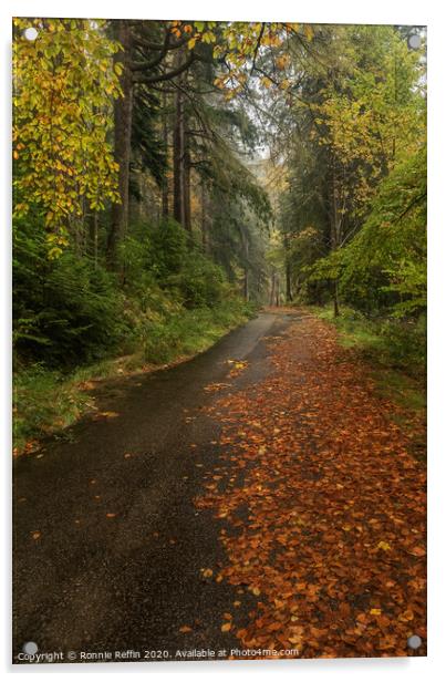 An Autumn Walk In The Rain Acrylic by Ronnie Reffin