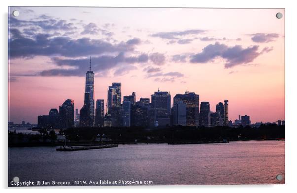 Sunrise over Manhatten Acrylic by Jan Gregory