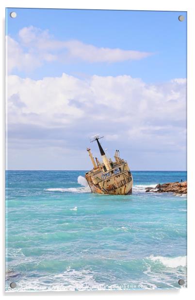 Rusty Shipwreck Acrylic by Jan Gregory