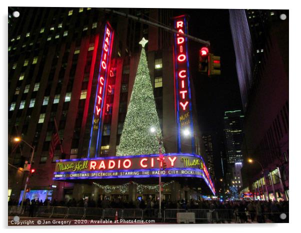 Christmas at Radio City Music Hall                 Acrylic by Jan Gregory
