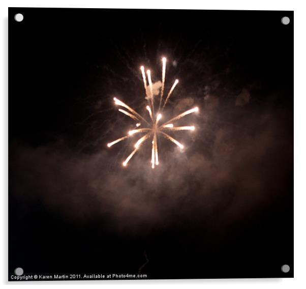 Smokey Fireworks Acrylic by Karen Martin