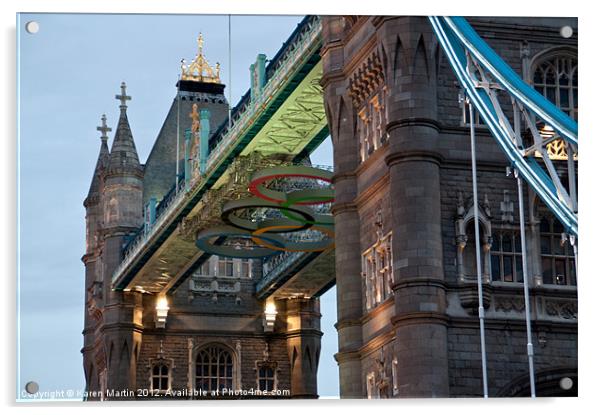 Olympic Symbol on Tower Bridge Acrylic by Karen Martin
