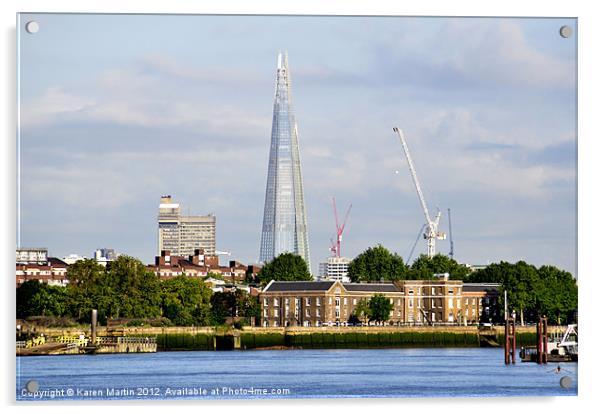 The Shard from Greenwich Acrylic by Karen Martin