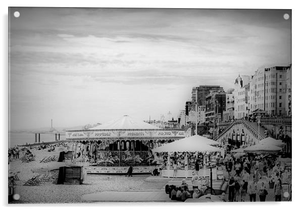 Carousels on Brighton Beach Acrylic by Karen Martin