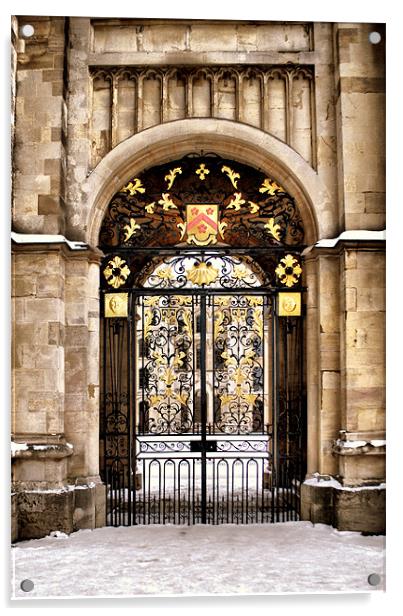 All Souls' College Gates Acrylic by Karen Martin