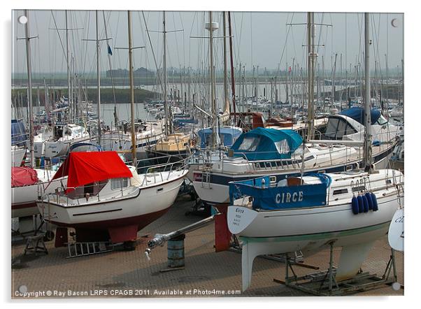 MARINA AT BURNHAM-ON-CROUCH ESSEX. Acrylic by Ray Bacon LRPS CPAGB