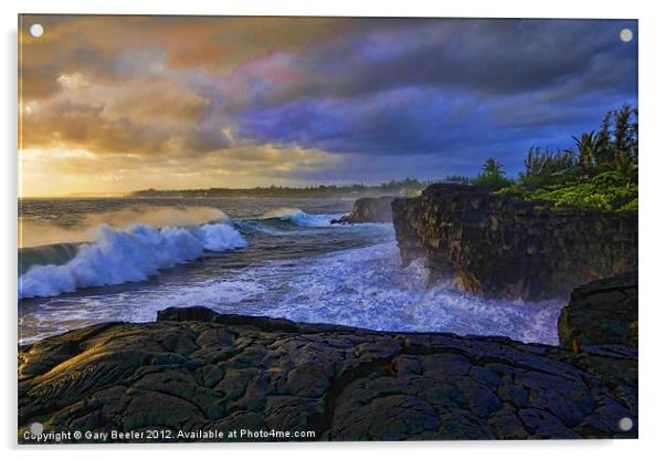 Hawaiian Sunrise Acrylic by Gary Beeler