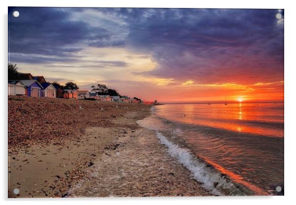 Calshot Beach at sunrise Acrylic by Jan Sutton