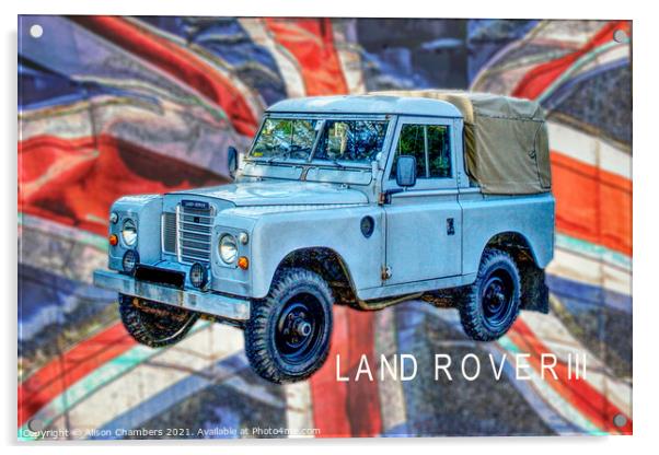 Land Rover Series III Acrylic by Alison Chambers