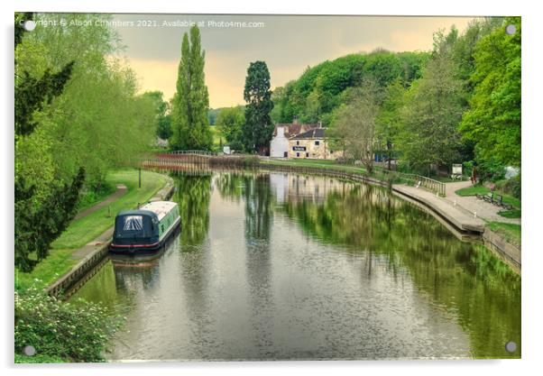 Sprotbrough Canal Acrylic by Alison Chambers