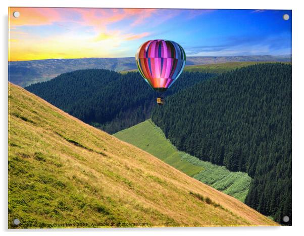 High Peak Hot Air Balloon  Acrylic by Alison Chambers