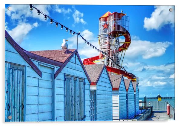 Herne Bay Pier Acrylic by Alison Chambers