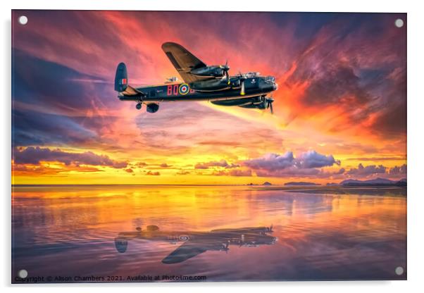 Lancaster Bomber  Acrylic by Alison Chambers