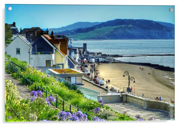 Lyme Regis View Acrylic by Alison Chambers