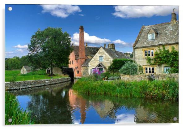 The Old Mill Lower Slaughter  Acrylic by Alison Chambers