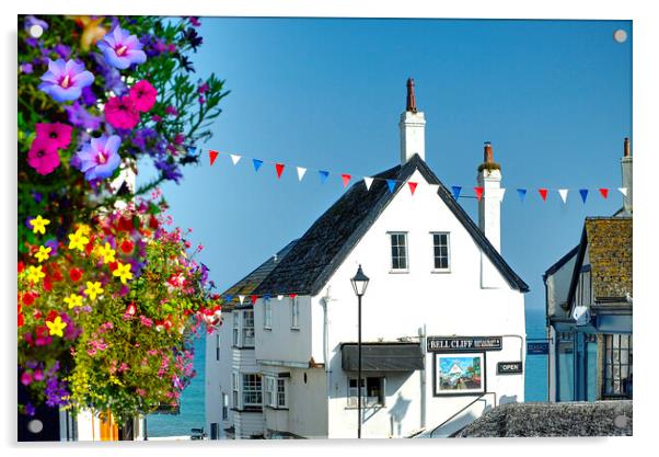 Lyme Regis Tea Room Acrylic by Alison Chambers