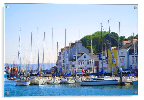 Weymouth Harbour Sailing Boats Acrylic by Alison Chambers