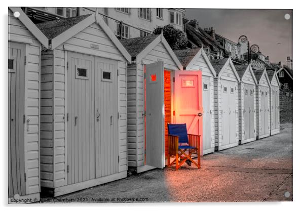 Any Time Is Beach Hut Time Acrylic by Alison Chambers