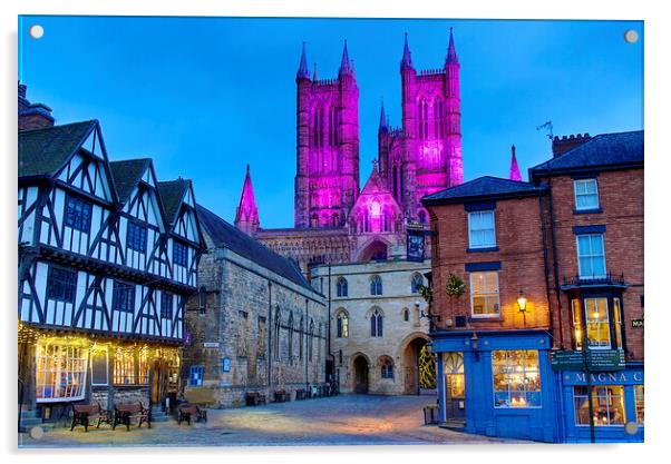 Lincoln Cathedral In Advent Colours Acrylic by Alison Chambers