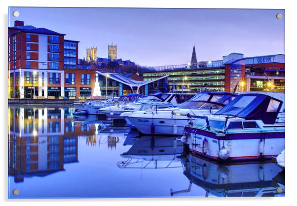 Daybreak At Lincoln Marina Acrylic by Alison Chambers