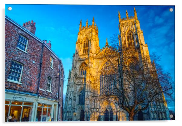 York Minster From High Petergate Acrylic by Alison Chambers