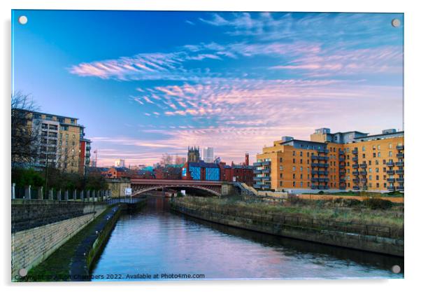 Leeds Sunset Sky Acrylic by Alison Chambers