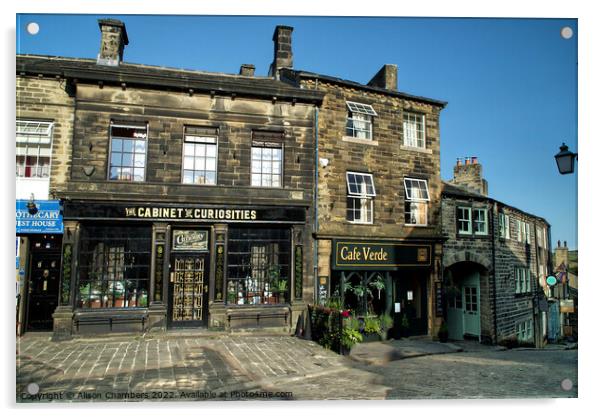 Shops Of Haworth Acrylic by Alison Chambers