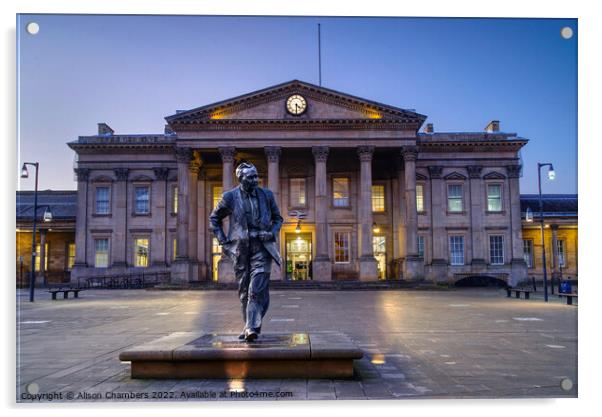 Huddersfield Train Station Acrylic by Alison Chambers