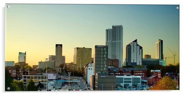 Leeds Skyline Panorama  Acrylic by Alison Chambers