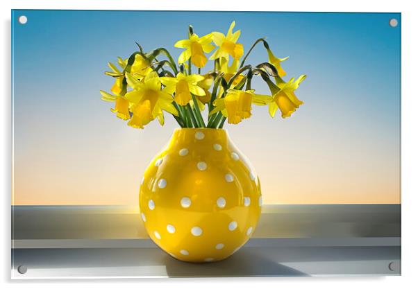 Cheerful Daffodils  Acrylic by Alison Chambers