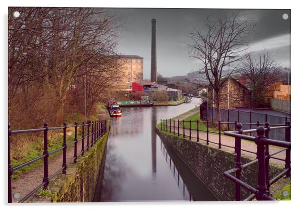 Slaithwaite Canal View, Huddersfield  Acrylic by Alison Chambers