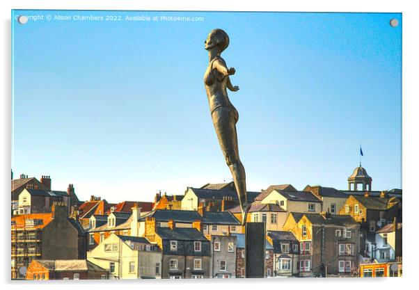 Scarborough Diving Belle, North Yorkshire  Acrylic by Alison Chambers