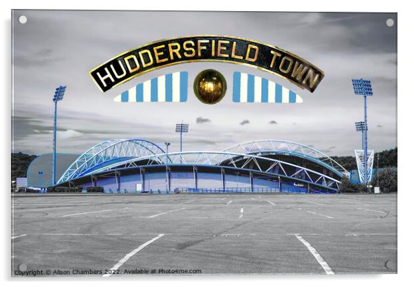 Huddersfield Town FC Acrylic by Alison Chambers