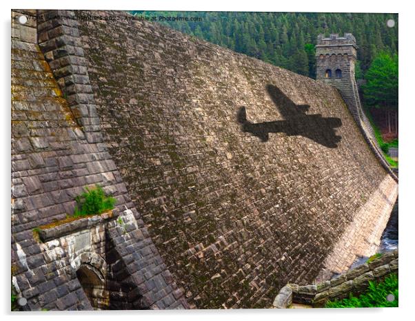 Derwent Dam Shadow of a Lancaster Acrylic by Alison Chambers