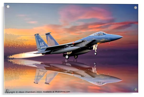 F-15  Eagle Acrylic by Alison Chambers