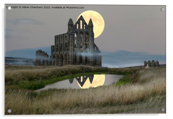 Whitby Abbey  Acrylic by Alison Chambers